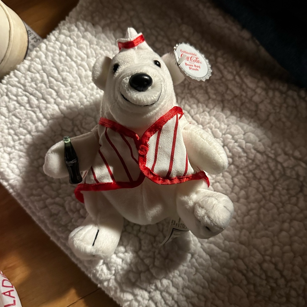 1998 polar bear coca cola collectible plush